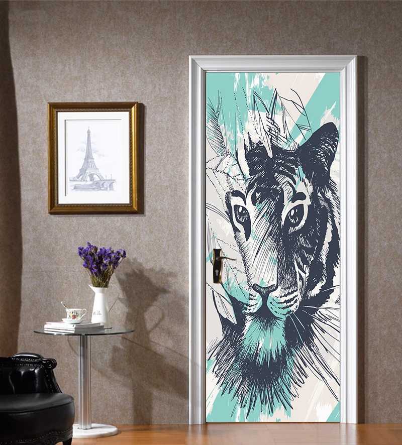 77x200cm Creative Animal Sketching tiger Door Stickers Painting Wallpaper Poster Wall Sticker Bedroom Living Room Home Decor
77x200cm Creative Animal Sketching tiger Door Stickers Painting Wallpaper Poster Wall Sticker Bedroom Living Room Home Decor