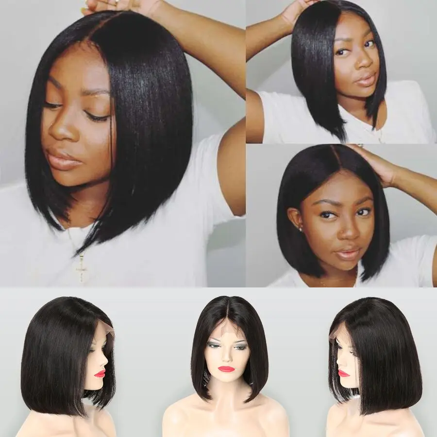 Парик из натуральных человеческих волос 4x4 для чернокожих женщин|wigs for blacks|wigs black