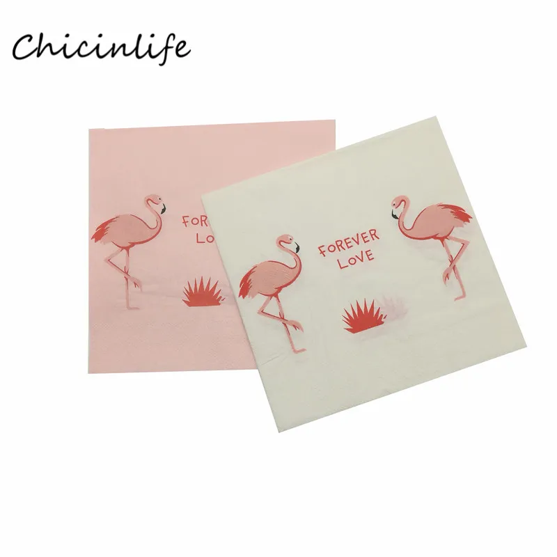 Chicinlife 20 шт Фламинго ананас одноразовые салфетки Бумага С Днем Рождения Вечеринка