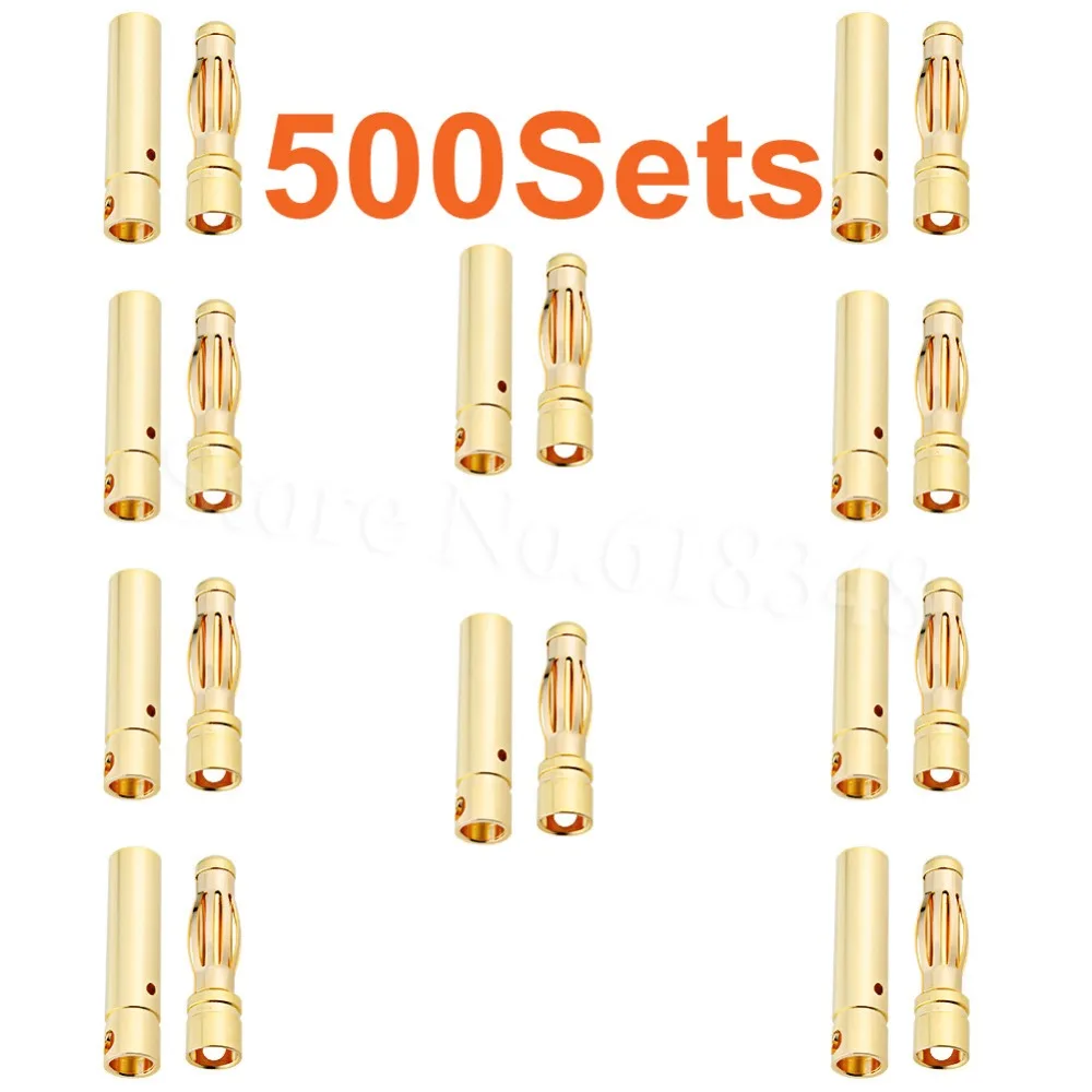 Wholesale 500Sets/Lot 4.0mm Gold Bullet Connector Plug Female Male for RC Battery ESC Electric Motor Cable Wire Accessories
Wholesale 500Sets/Lot 4.0mm Gold Bullet Connector Plug Female Male for RC Battery ESC Electric Motor Cable Wire Accessories