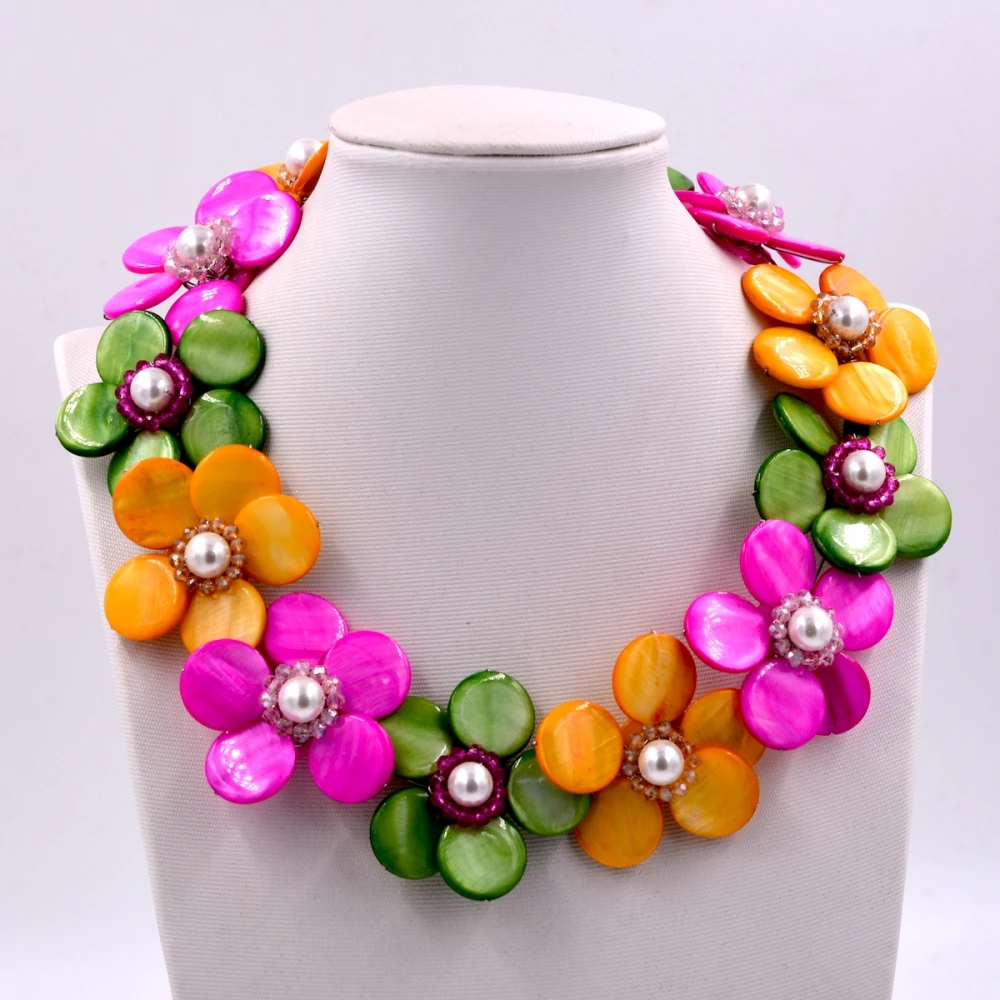 New Arrival Fashion Jewelry yellow hot pink green mix mother of pearl shell flower wrap necklace 2017 Female Wedding
New Arrival Fashion Jewelry yellow hot pink green mix mother of pearl shell flower wrap necklace 2017 Female Wedding