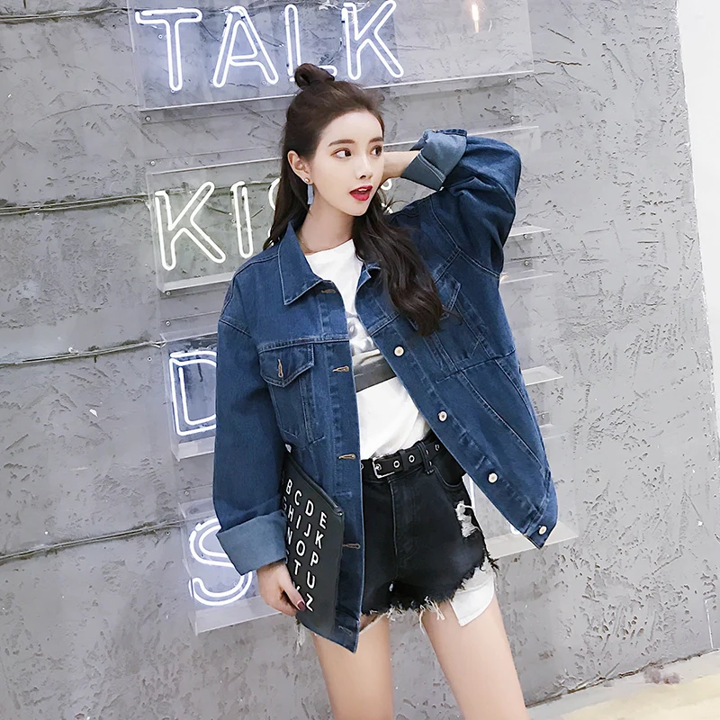2021 Spring New Turn-down Collar Jean Jacket for Women Loose Casual Blue Fashionable Women Coats Female outwear Denim Feminine
2021 Spring New Turn-down Collar Jean Jacket for Women Loose Casual Blue Fashionable Women Coats Female outwear Denim Feminine