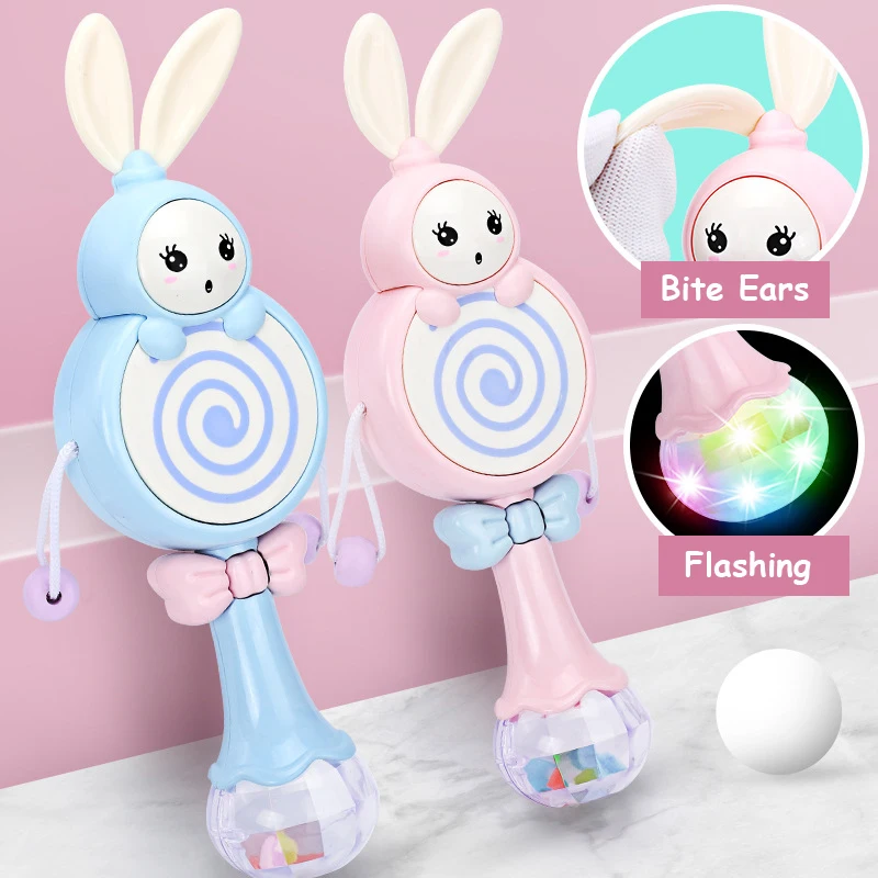 Rabbit Baby Rattles Mobiles Musical Rhythm Flashing Hand Bell Soft Teether Educational 0-12 Months Toy for Newborn Gifts
Rabbit Baby Rattles Mobiles Musical Rhythm Flashing Hand Bell Soft Teether Educational 0-12 Months Toy for Newborn Gifts