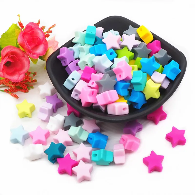 Chengkai 50pcs 15mm Silicone Star Teether Beads DIY Baby Dummy Pacifier Nursing Teething Chewing Jewelry Toy Making Beads
Chengkai 50pcs 15mm Silicone Star Teether Beads DIY Baby Dummy Pacifier Nursing Teething Chewing Jewelry Toy Making Beads