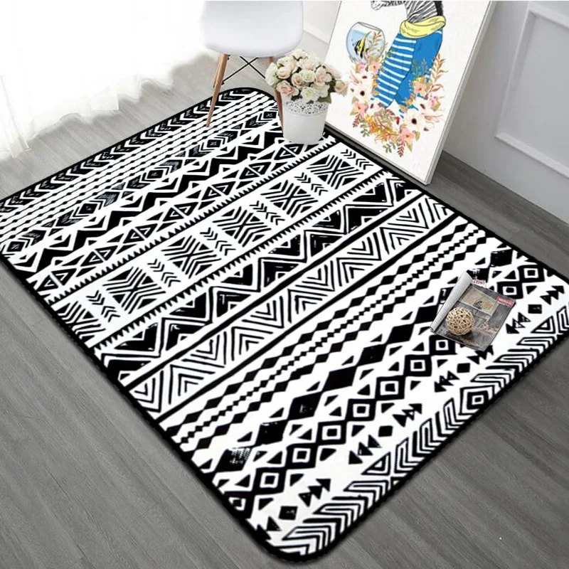 Nordic Black White Geometric Ethnic Carpet Anti-Slip Floor Rug Bath Mats Soft Kids Playing Carpets for Living Room Bedroom Rugs
Nordic Black White Geometric Ethnic Carpet Anti-Slip Floor Rug Bath Mats Soft Kids Playing Carpets for Living Room Bedroom Rugs