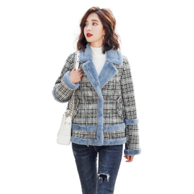 2019Winter New Composite Plus Velvet Jacket Female Plaid Short Section Slim Warm Plush Cotton Women's Cotton Clothing Tide
2019Winter New Composite Plus Velvet Jacket Female Plaid Short Section Slim Warm Plush Cotton Women's Cotton Clothing Tide