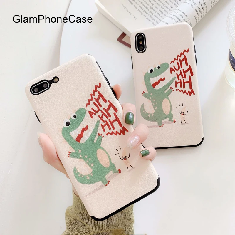 GlamPhoneCase мультфильм маленький динозавр чехол для iPhone X XS Max XR Мягкий силиконовый 7 8 6