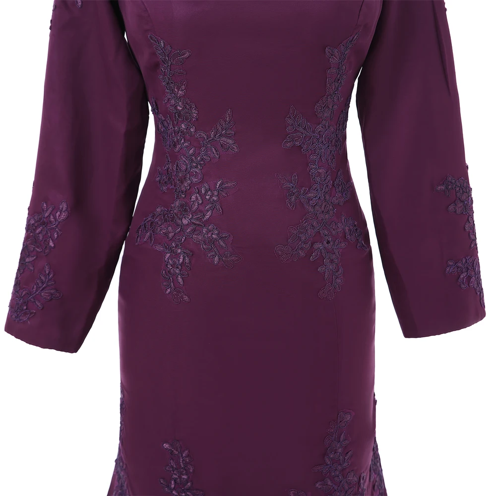 Purple Muslim Evening Dresses Mermaid Long Sleeves Chiffon Appliques Islamic Dubai Kaftan Saudi Arabic Long Evening Gown
Purple Muslim Evening Dresses Mermaid Long Sleeves Chiffon Appliques Islamic Dubai Kaftan Saudi Arabic Long Evening Gown