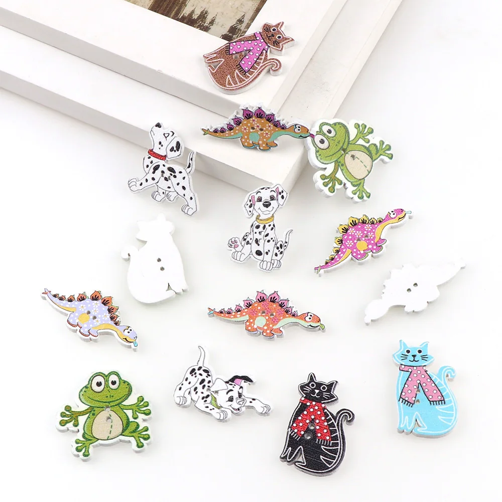 50PC Frog Cat Dog Wooden Buttons Mix Animals Dinosaur Sewing Accessories 2 Holes Wood Decorative Scrapbooking Sewing Buttons 
50PC Frog Cat Dog Wooden Buttons Mix Animals Dinosaur Sewing Accessories 2 Holes Wood Decorative Scrapbooking Sewing Buttons