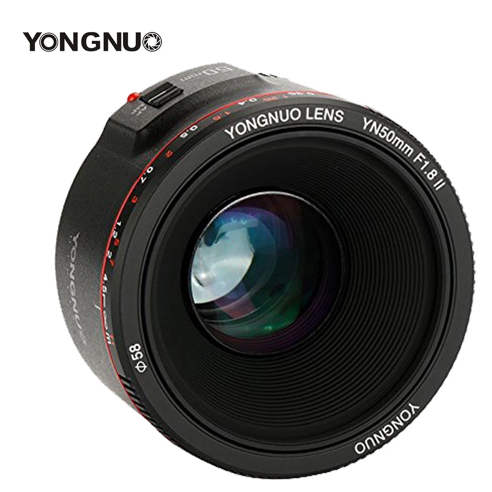 Фото Объектив YONGNUO YN50mm F1.8 II с широкой диафрагмой эффект боке объектив для камеры