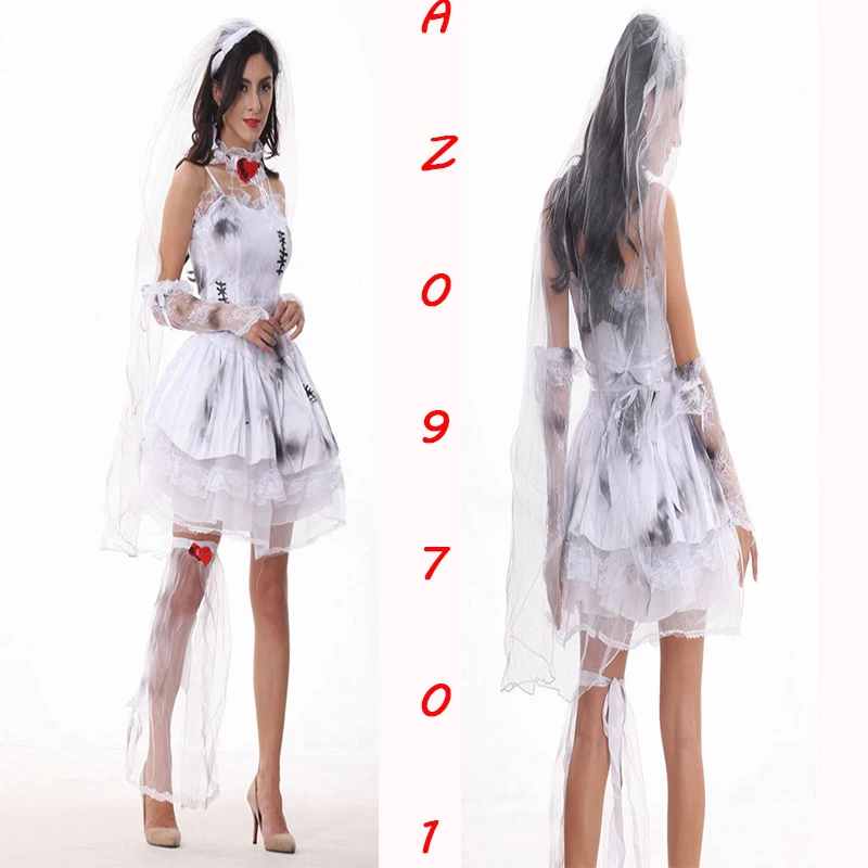 6 Styles Optionally Horror Dark Ghost Bride Wedding Dress Zombie Bride Costume Halloween Hell Goddess Vampire Cosplay Uniforms
6 Styles Optionally Horror Dark Ghost Bride Wedding Dress Zombie Bride Costume Halloween Hell Goddess Vampire Cosplay Uniforms