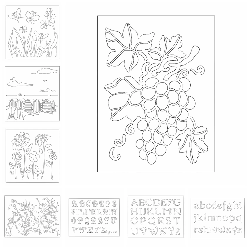Grapes Plants House Alphabet DIY Plastic Stencil Embellishment Craft Card Album Embossing Template Scrapbooking New 2019
Grapes Plants House Alphabet DIY Plastic Stencil Embellishment Craft Card Album Embossing Template Scrapbooking New 2019