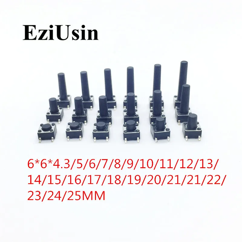 SMT Tactile Tact Push Button Micro Switch 6*6*4.3/5/6/7/8/9/10/11/12/13/14/15/16/17/18/19/20/21/21/22/23/24/25 MM 6x6 SMD
SMT Tactile Tact Push Button Micro Switch 6*6*4.3/5/6/7/8/9/10/11/12/13/14/15/16/17/18/19/20/21/21/22/23/24/25 MM 6x6 SMD