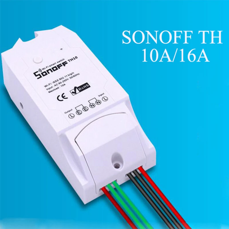ITEAD Sonoff TH 10A/16A Smart WiFi Wireless Switch remote Controller With Temperature And Humidity Monitoring Timing Function
ITEAD Sonoff TH 10A/16A Smart WiFi Wireless Switch remote Controller With Temperature And Humidity Monitoring Timing Function