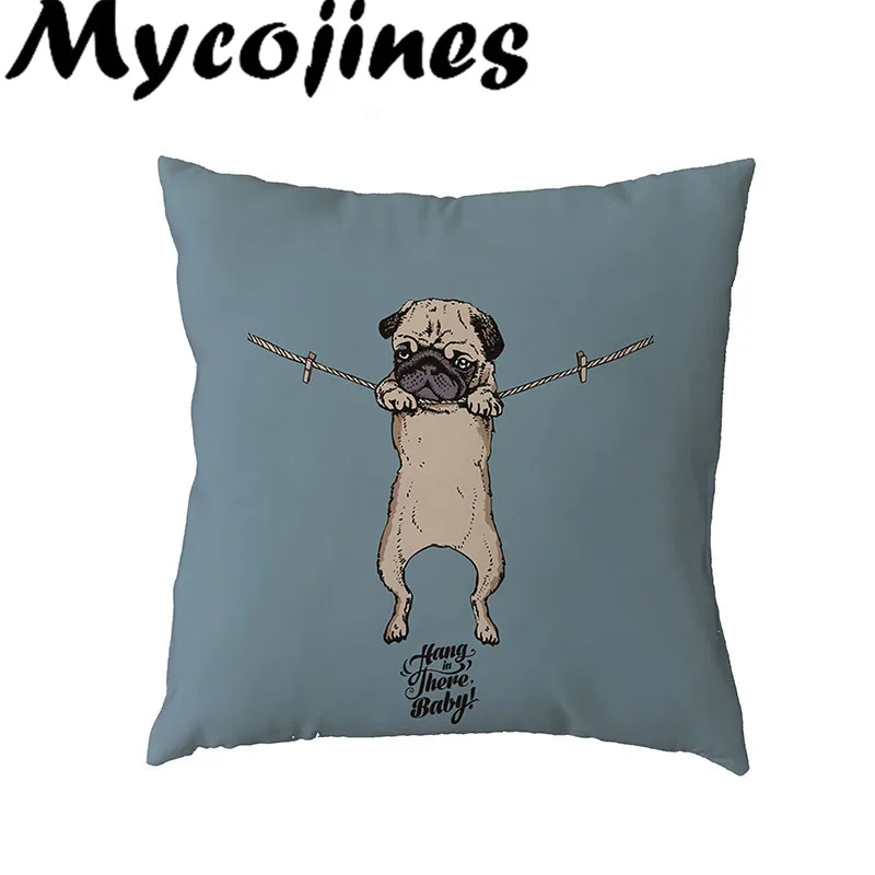 Чехол для подушки с изображением милой собаки Французский бульдог воздушный шар