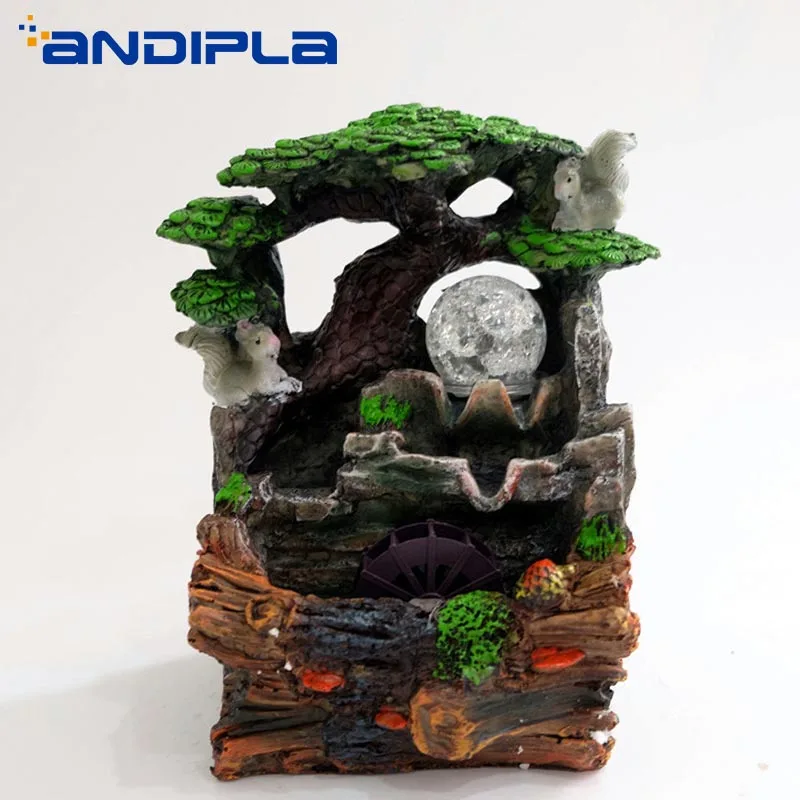 110-220V Resin Old House Mini Water Fountain Feng Shui Wheel LED Crystal Ball Home Decor Vintage Desktop Ornament Birthday Gift
110-220V Resin Old House Mini Water Fountain Feng Shui Wheel LED Crystal Ball Home Decor Vintage Desktop Ornament Birthday Gift