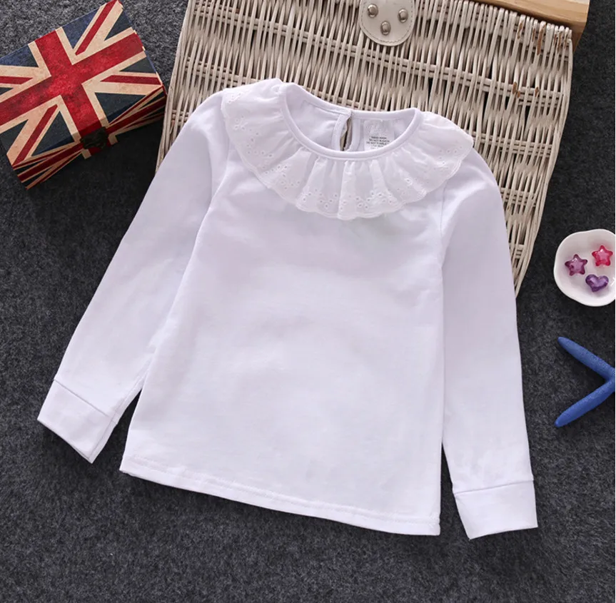 Baby Girls T shirts Spring 2018 Lace Collar Cotton Long Sleeve Kids T shirt Casual Tops Children's Clothing Bottoming Tops
Baby Girls T shirts Spring 2018 Lace Collar Cotton Long Sleeve Kids T shirt Casual Tops Children's Clothing Bottoming Tops