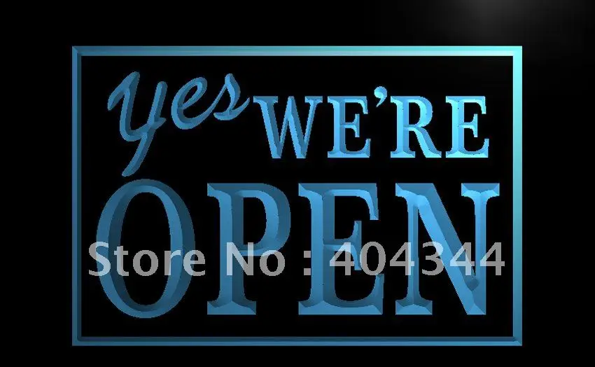 LB366- YES We're Open Cafe Restaurant Light Sign home decor crafts