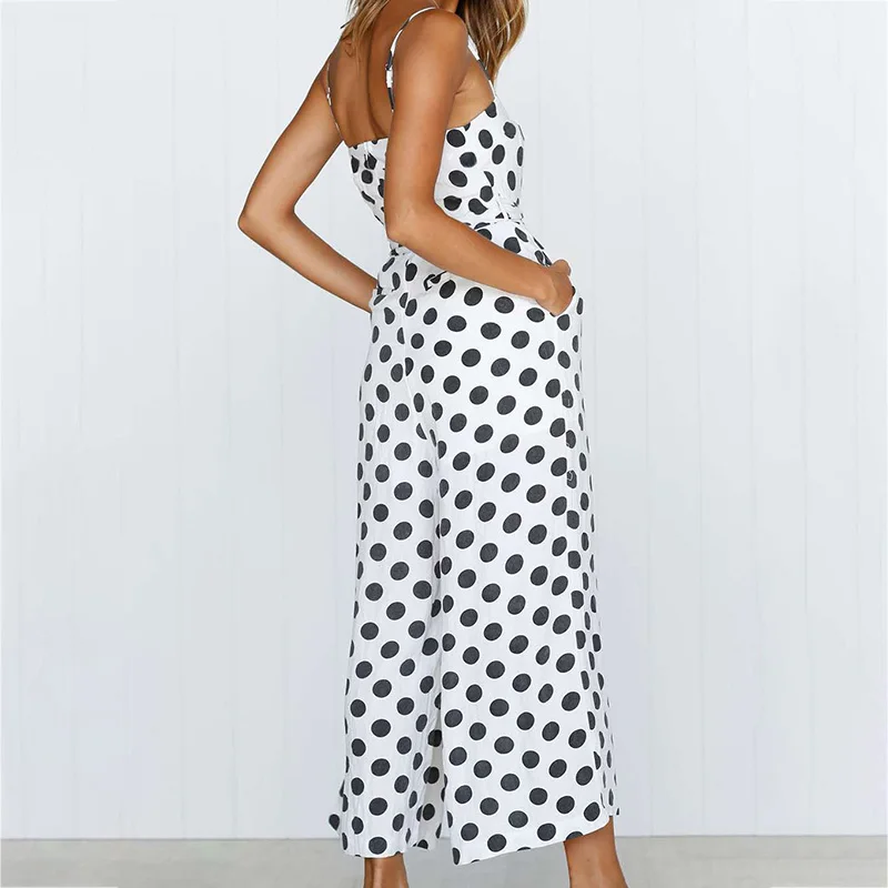 Newly Women Jumpsuits Sling Backless Sleeveless Dotted Long Pants for Summer m99
Newly Women Jumpsuits Sling Backless Sleeveless Dotted Long Pants for Summer m99