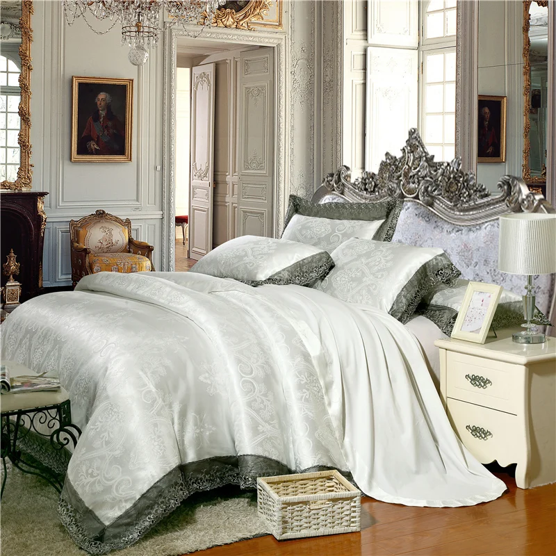 Роскошный атласный жаккардовый белый комплект постельного белья Queen/King size комплект постельного белья простыня пододеяльник простыня parure de ...
Роскошный атласный жаккардовый белый комплект постельного белья Queen/King size комплект постельного белья простыня пододеяльник простыня parure de ...