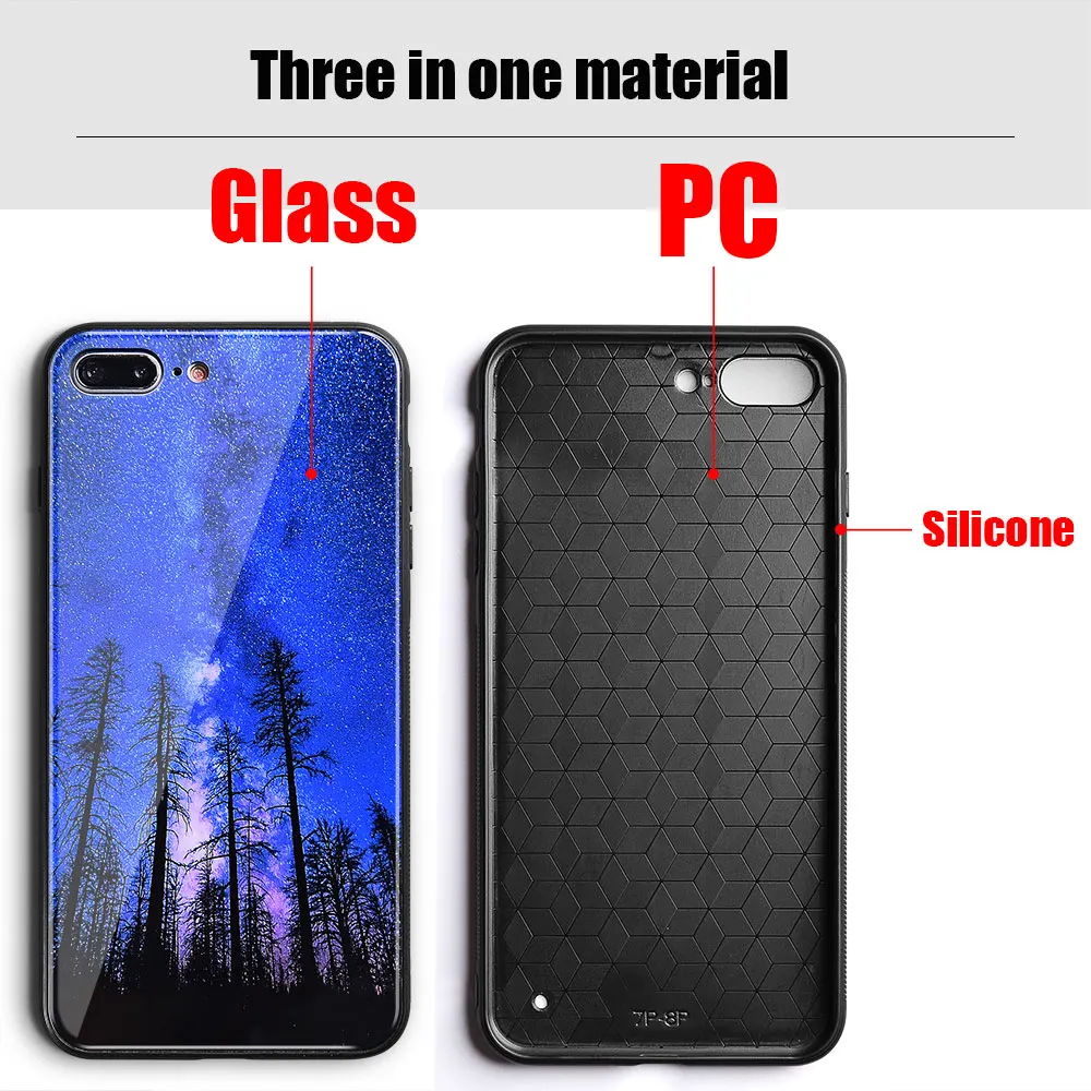 Hisomone Luxury Tempered Glass Case On For Huawei Honor 9 Lite 10 Play Star Pattern P Smart P20 Pro Nova 3 |