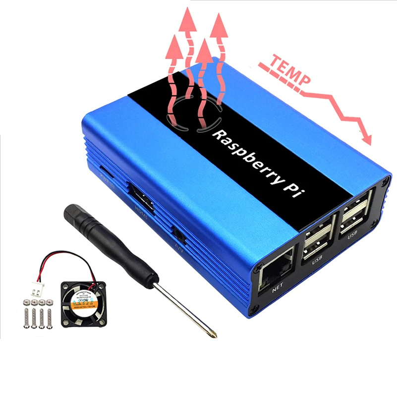 Синий алюминиевый корпус для Raspberry Pi 3 с корпусом вентилятора охлаждения, совместимым с Raspberry 2 B +
Синий алюминиевый корпус для Raspberry Pi 3 с корпусом вентилятора охлаждения, совместимым с Raspberry 2 B +
