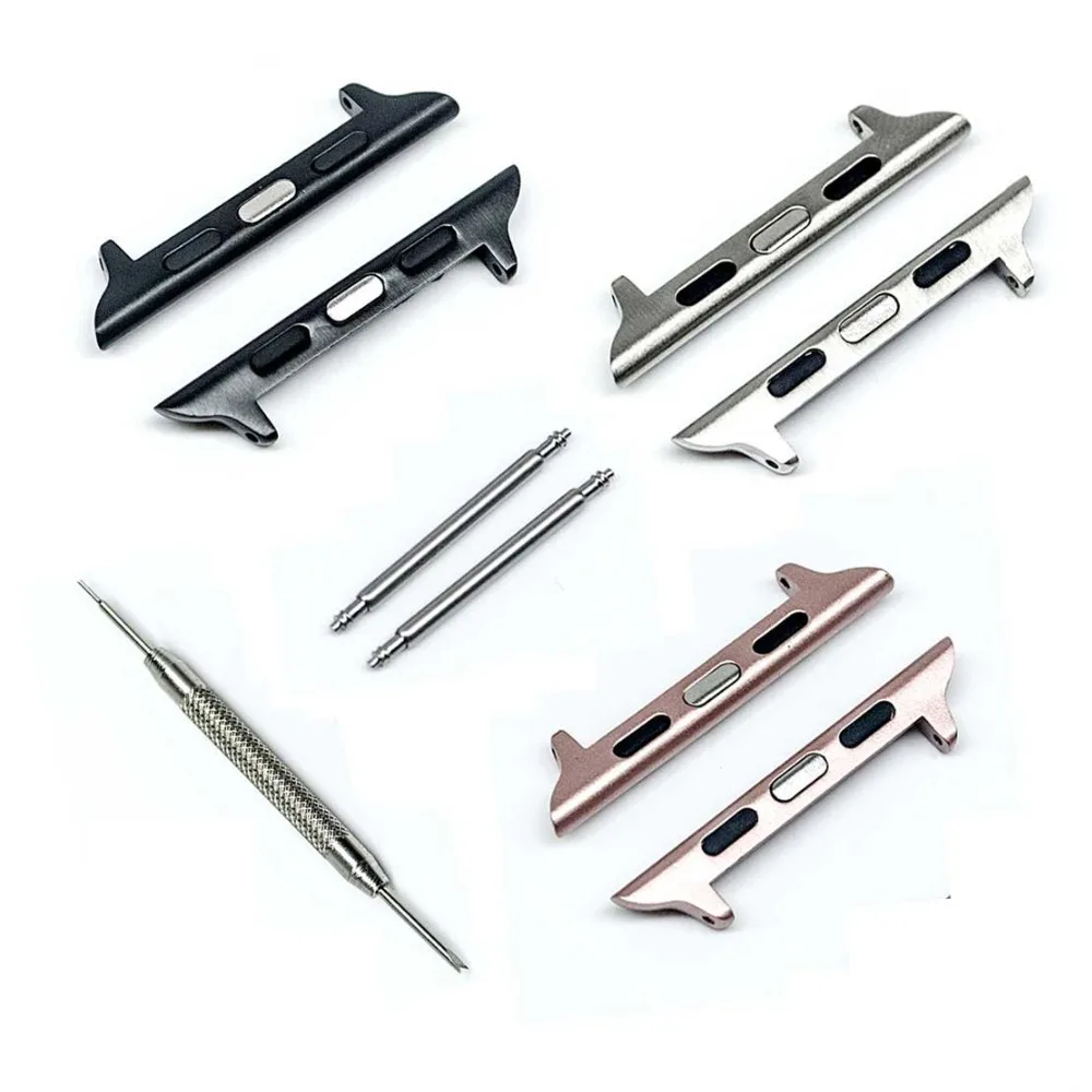1 Pair 38mm 42mm Black/Gold/Silver/Rose Gold Seamless Stainless Steel Connector Clasp Watch Strap Buckle for Apple Watch Adapter
1 Pair 38mm 42mm Black/Gold/Silver/Rose Gold Seamless Stainless Steel Connector Clasp Watch Strap Buckle for Apple Watch Adapter