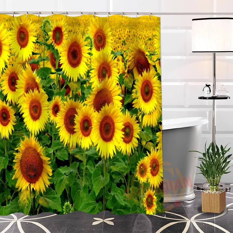 Custom Sunflowers Unique Popular Polyester Fabric Printing Shower Curtain 3D Waterproof With Hooks Bath Curtain For Bathroom
Custom Sunflowers Unique Popular Polyester Fabric Printing Shower Curtain 3D Waterproof With Hooks Bath Curtain For Bathroom