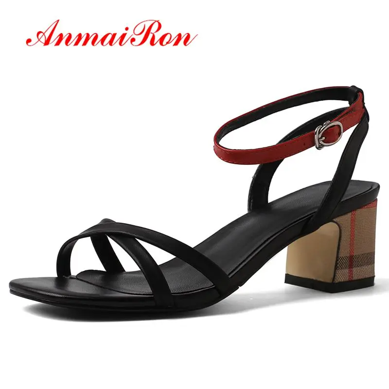 ANMAIRON Genuine Leather Basic Women Sandals Summer 2019 Buckle Strap Casual Sandals Fashion Solid Shoes Size 34-39 LY1413
ANMAIRON Genuine Leather Basic Women Sandals Summer 2019 Buckle Strap Casual Sandals Fashion Solid Shoes Size 34-39 LY1413