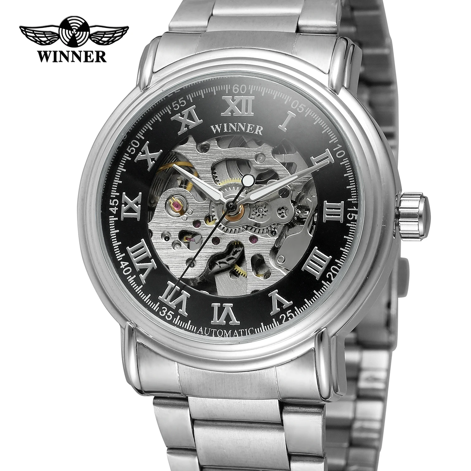 Fashion Brand Winner Business Clock Men Factory Shop Quality Gold Automatic Men Watches Full Luxury Gold Silver Stainless Steel
Fashion Brand Winner Business Clock Men Factory Shop Quality Gold Automatic Men Watches Full Luxury Gold Silver Stainless Steel
