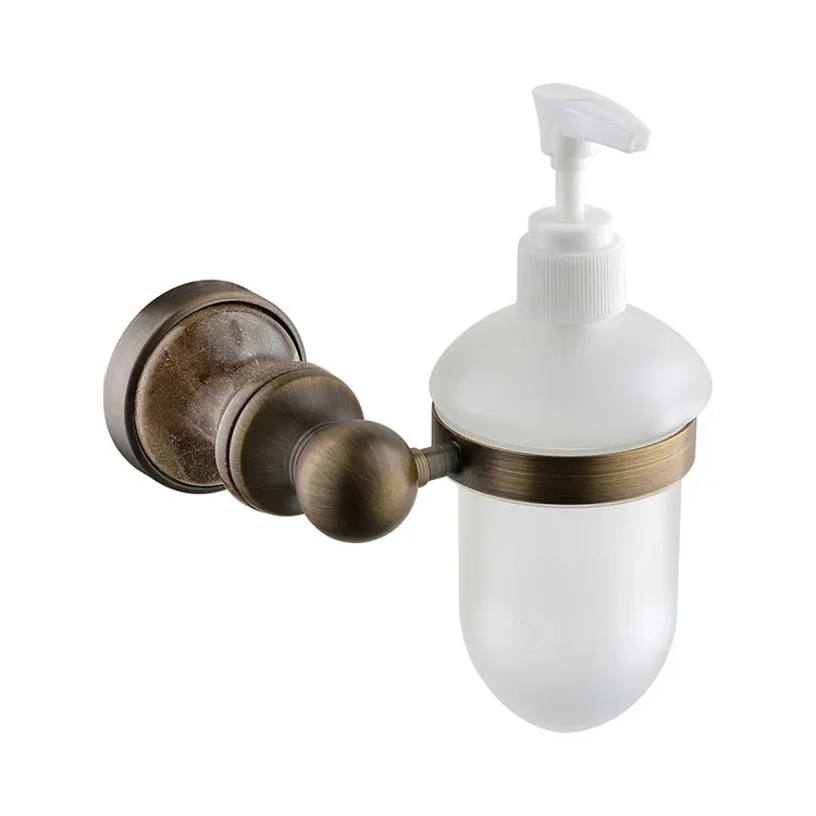 Wall Mounted Antique brass copper Marble Liquid Soap Dispenser With Frosted Glass Container/bottle --B551
Wall Mounted Antique brass copper Marble Liquid Soap Dispenser With Frosted Glass Container/bottle --B551