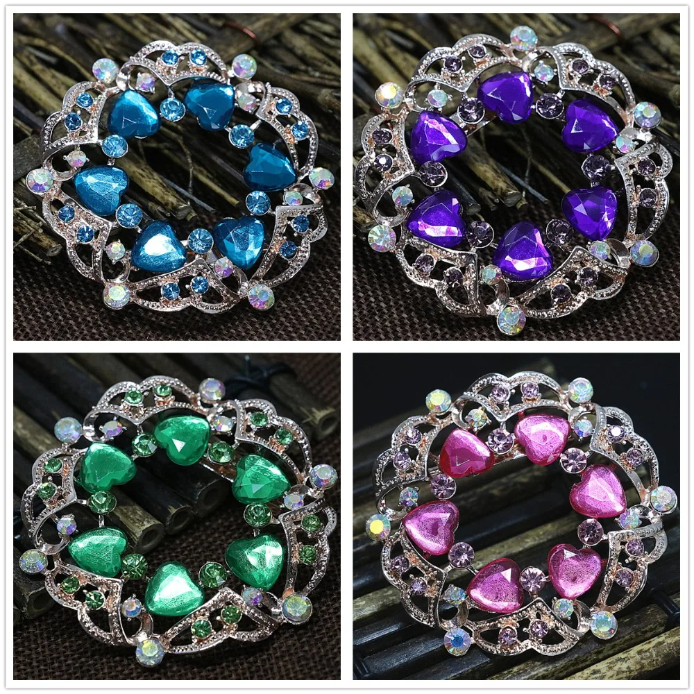 High grade 8 colors heart rhinestone round brooch crystal rose gold-color pins for women luxury clothes accessories S
High grade 8 colors heart rhinestone round brooch crystal rose gold-color pins for women luxury clothes accessories S