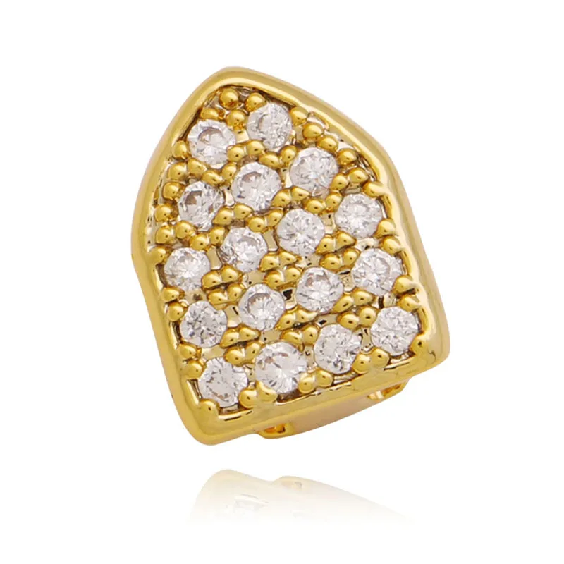 Hip Hop Iced Out Micro Pave CZ Gold Teeth Grillz Top Single Dental Grills Tooth Caps For Party Fashion Body Jewelry
Hip Hop Iced Out Micro Pave CZ Gold Teeth Grillz Top Single Dental Grills Tooth Caps For Party Fashion Body Jewelry