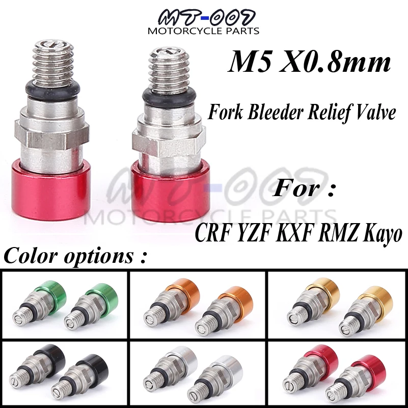 New M5 0.8MM Fork Air Bleeder Relief Valve Motorcycle Motocross For CRF YZ85 YZ125 YZ250 YZ250F YZ450F WR250F WR450F Dirt Bike
New M5 0.8MM Fork Air Bleeder Relief Valve Motorcycle Motocross For CRF YZ85 YZ125 YZ250 YZ250F YZ450F WR250F WR450F Dirt Bike