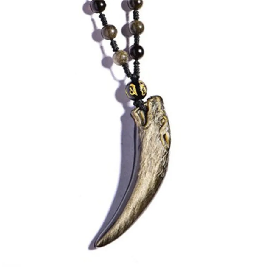 61mm Natural Gold Obsidian Pendant Necklace Trendy Spike Jewelry For Woman Man Healing Luck Gift Crystal Beads Rope Chain AAAAA
61mm Natural Gold Obsidian Pendant Necklace Trendy Spike Jewelry For Woman Man Healing Luck Gift Crystal Beads Rope Chain AAAAA