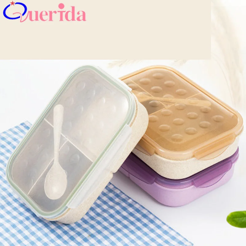 Wheat Fiber Grid Microwave Spoon With heated Lunch Box Square Three Student Tableware Bento Box Containers Storage
Wheat Fiber Grid Microwave Spoon With heated Lunch Box Square Three Student Tableware Bento Box Containers Storage