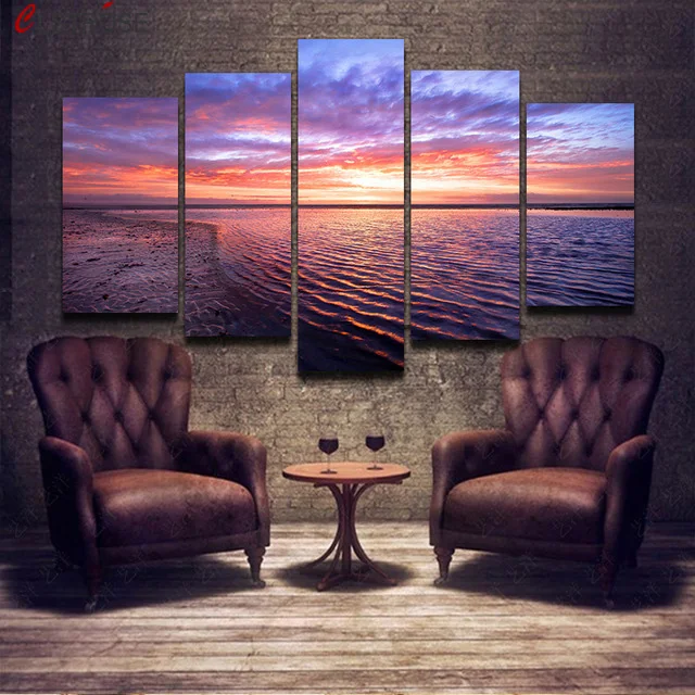 CLSTROSE Unframed 5 Pieces Landscape New Ocean Painting On Canvas For Home Decor Wall Art Home Decoration For Living Room
CLSTROSE Unframed 5 Pieces Landscape New Ocean Painting On Canvas For Home Decor Wall Art Home Decoration For Living Room
