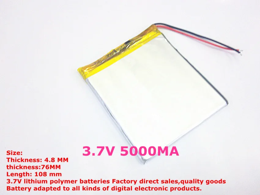 1PCS free shipping wholesale NEW Battery for tablet PC PL4876108 battery 3.7V 5000MA
1PCS free shipping wholesale NEW Battery for tablet PC PL4876108 battery 3.7V 5000MA