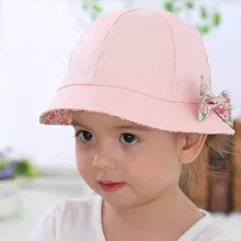 Summer Baby Girls Sun Hat Cotton Baby Hat Kids Child Cap Bowknot Flower Print Bucket Hat Double Sided Can Wear,Gorros Infantiles