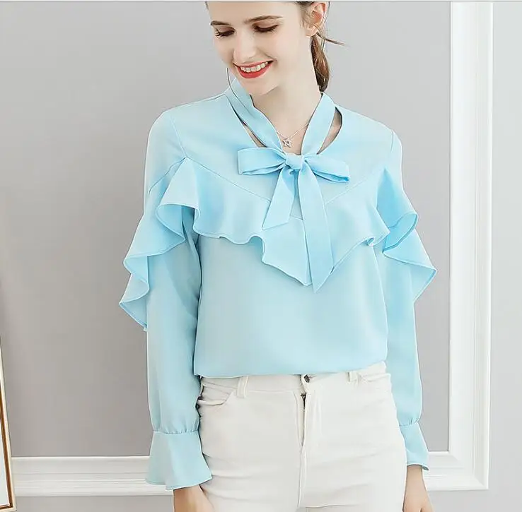 2020 spring and summer fashion new bow wild big size was thin casual trend long-sleeved solid color women's shirt
2020 spring and summer fashion new bow wild big size was thin casual trend long-sleeved solid color women's shirt