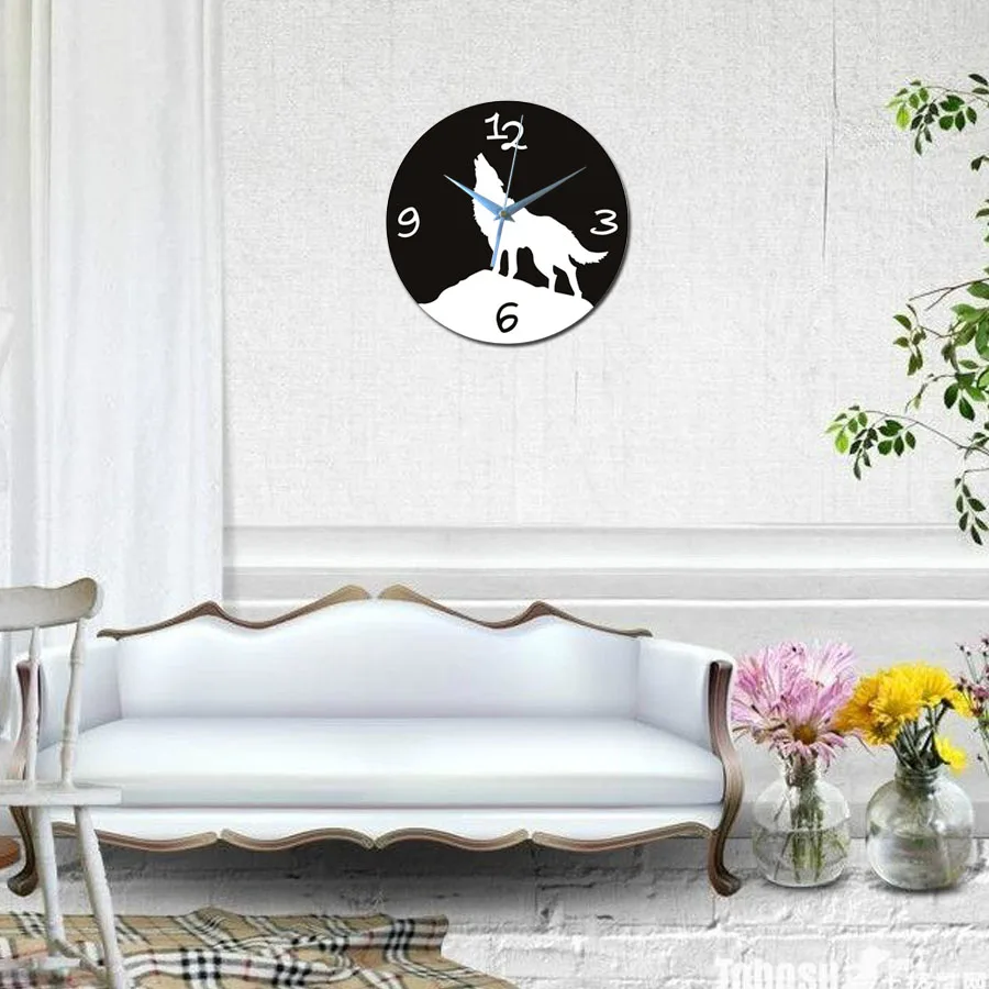 Wolf New sale 3d acrylic mirror wall clocks modern home decor living room still life wall clock sticker quartz needle watch
Wolf New sale 3d acrylic mirror wall clocks modern home decor living room still life wall clock sticker quartz needle watch