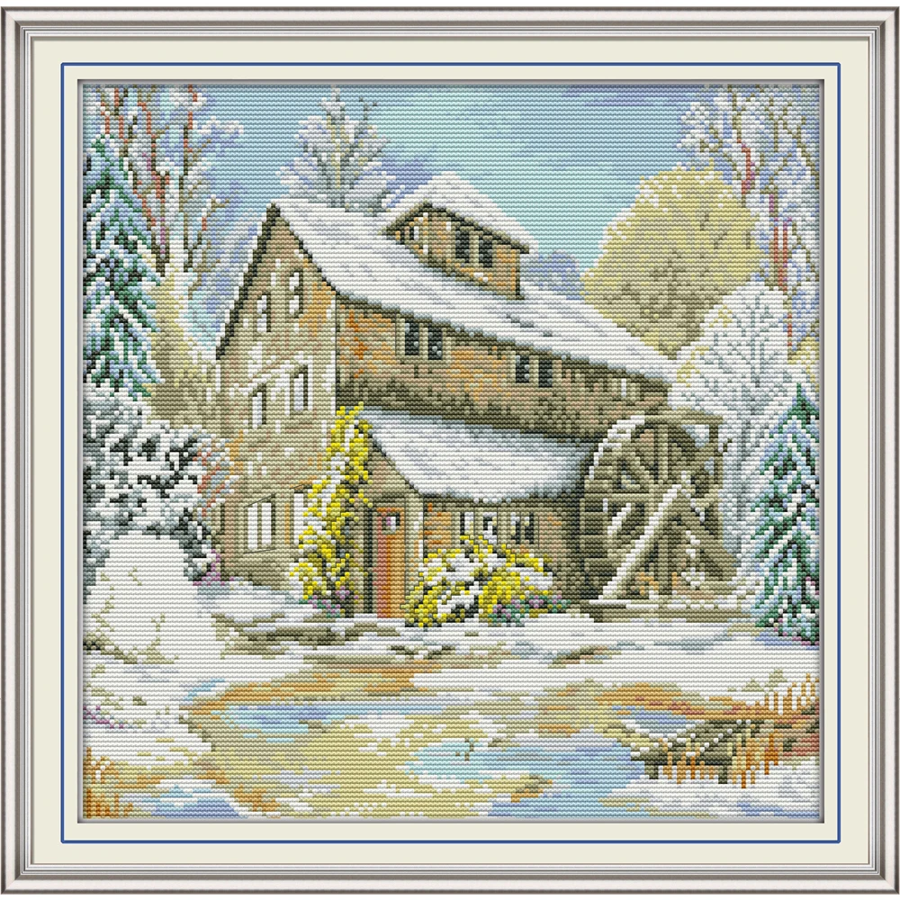 NKF Waterwheel Cabin Counted Cross Stitch Patterns 11CT 14CT Chinese Cross Stitch Kits for Embroidery Home Decor
NKF Waterwheel Cabin Counted Cross Stitch Patterns 11CT 14CT Chinese Cross Stitch Kits for Embroidery Home Decor