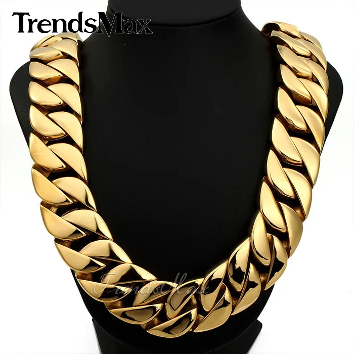 Trendsmax 31MM Super Heavy Thick Mens Chain Flat Round Curb Cuban Gold Tone 316L Stainless Steel Necklace Length HN29
Trendsmax 31MM Super Heavy Thick Mens Chain Flat Round Curb Cuban Gold Tone 316L Stainless Steel Necklace Length HN29