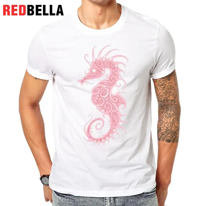 REDBELLA Костюмы человек животных морской конек забавная Футболка Мода o образным