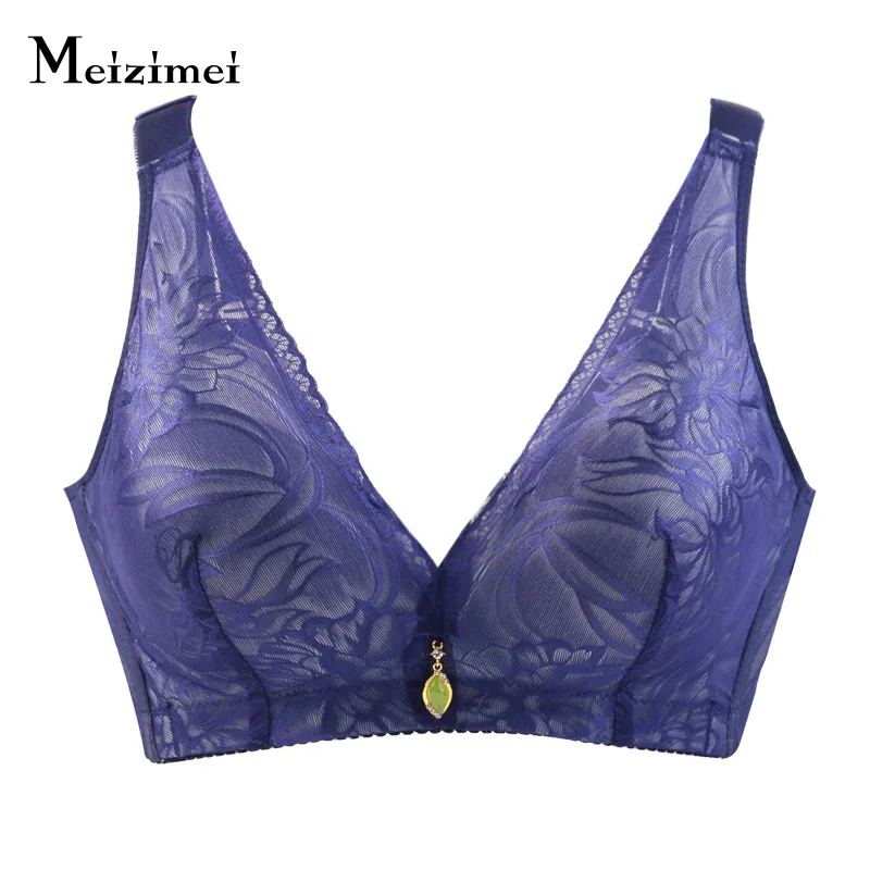 Meizimei Sexy Woman Plus Size Underwear Minimizer Bras for Women Push Up Bralette Wire-Free Lace Brassiere Intimates Girl BH | Женская