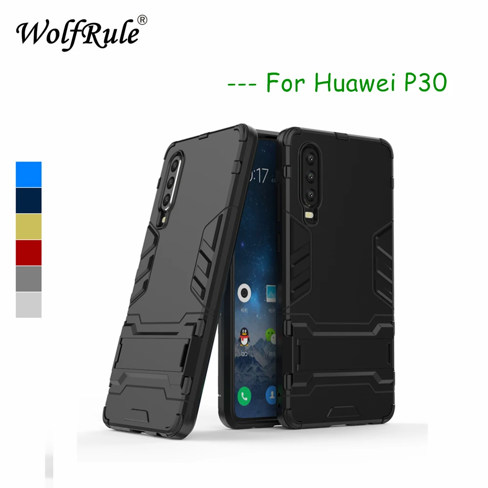 

Huawei P30 Case Huawei P 30 Cover Soft Silicone + Plastic Kickstand Back Phone Case For Huawei P30 Shell Bumper 6.1"