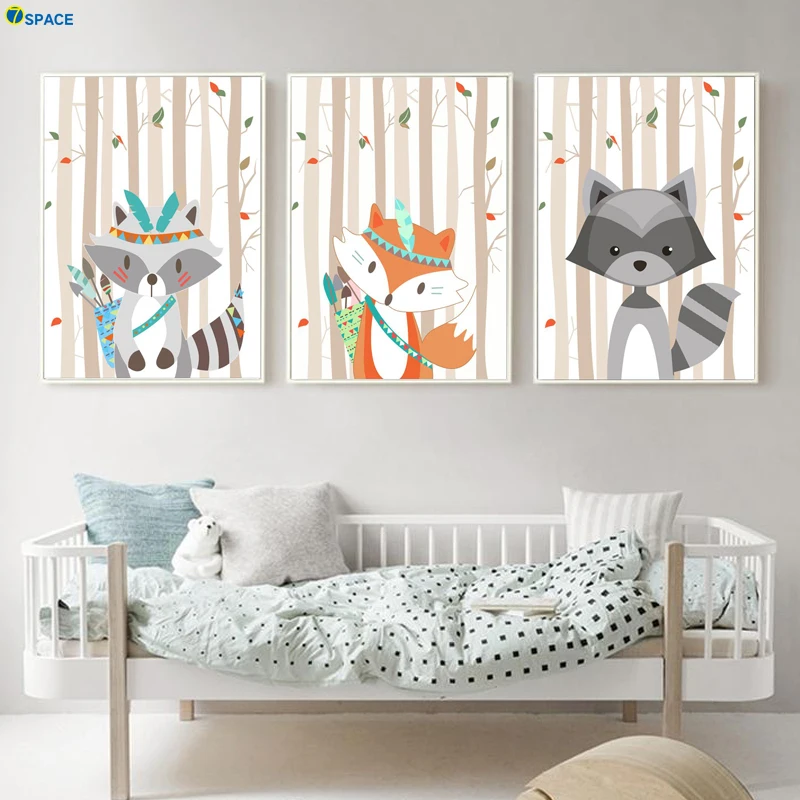 Fox Raccoon Forest tree Nursery Art Prints Nordic Posters And Prints Wall Art Canvas Painting Wall Pictures Baby kids Room Decor
Fox Raccoon Forest tree Nursery Art Prints Nordic Posters And Prints Wall Art Canvas Painting Wall Pictures Baby kids Room Decor