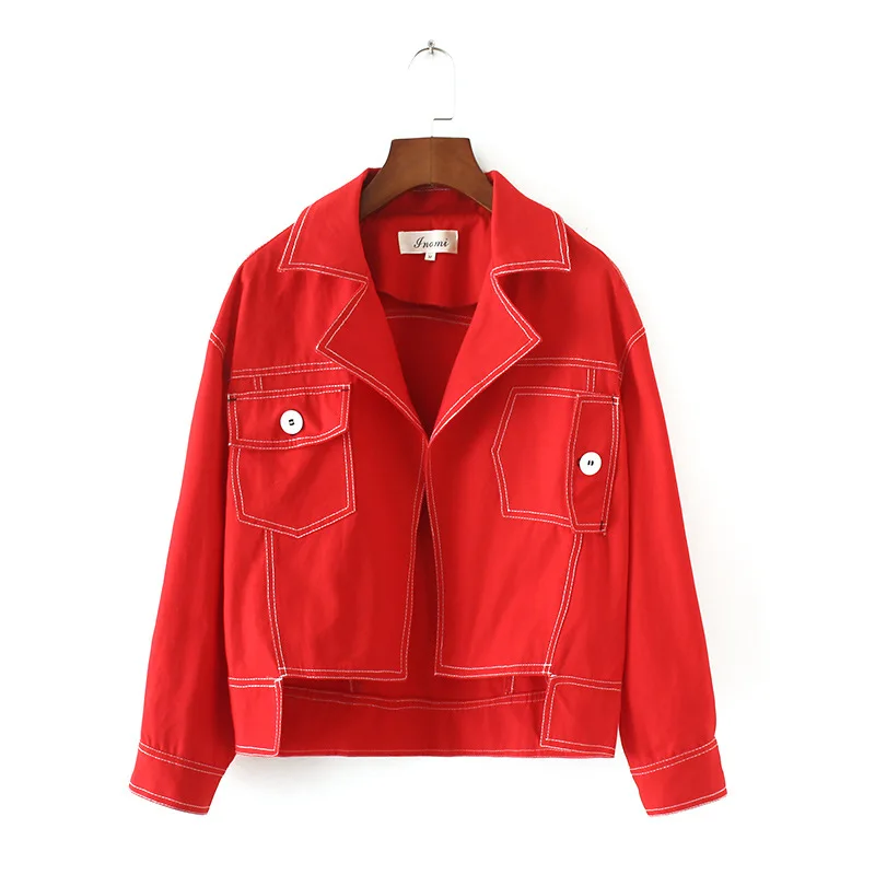 PERHAPS U Women's Denim Jacket Red Button Front Long Sleeves Jean Jackets For Women Turn Down Collar Loose C0020
PERHAPS U Women's Denim Jacket Red Button Front Long Sleeves Jean Jackets For Women Turn Down Collar Loose C0020