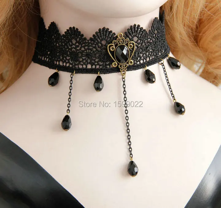 Black Lace Collar Fringe Tassel Goth Tattoo Necklace for Women Young Lady Statement Boho Jewelry Waterdrop Pendant Choker Gift
Black Lace Collar Fringe Tassel Goth Tattoo Necklace for Women Young Lady Statement Boho Jewelry Waterdrop Pendant Choker Gift