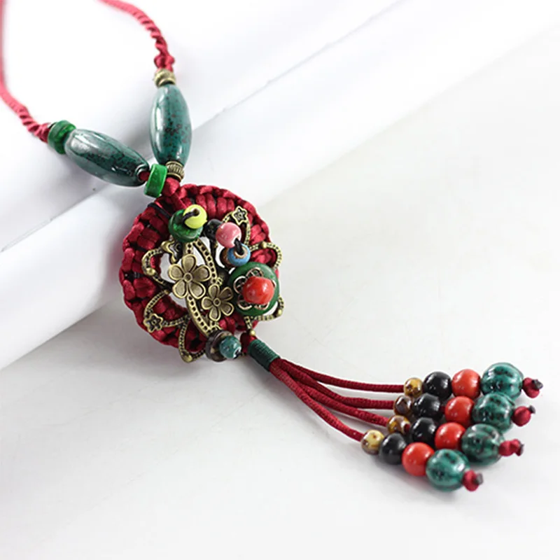 12 Pieces/Lot Ceramic Long Necklaces Handmade Gold Color Flower Pendants Big Woven Rope Chains Bohemian Ethnic Women Accessory
12 Pieces/Lot Ceramic Long Necklaces Handmade Gold Color Flower Pendants Big Woven Rope Chains Bohemian Ethnic Women Accessory